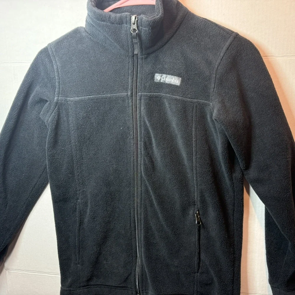 Columbia Youth Kids Size M (10-12) Fleece-Lined Jacket Black Full Zip